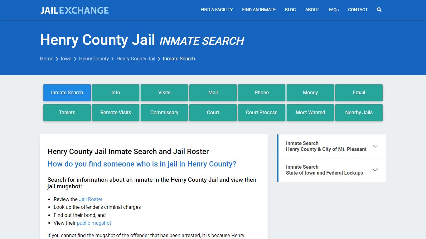 Inmate Search: Roster & Mugshots - Henry County Jail, IA