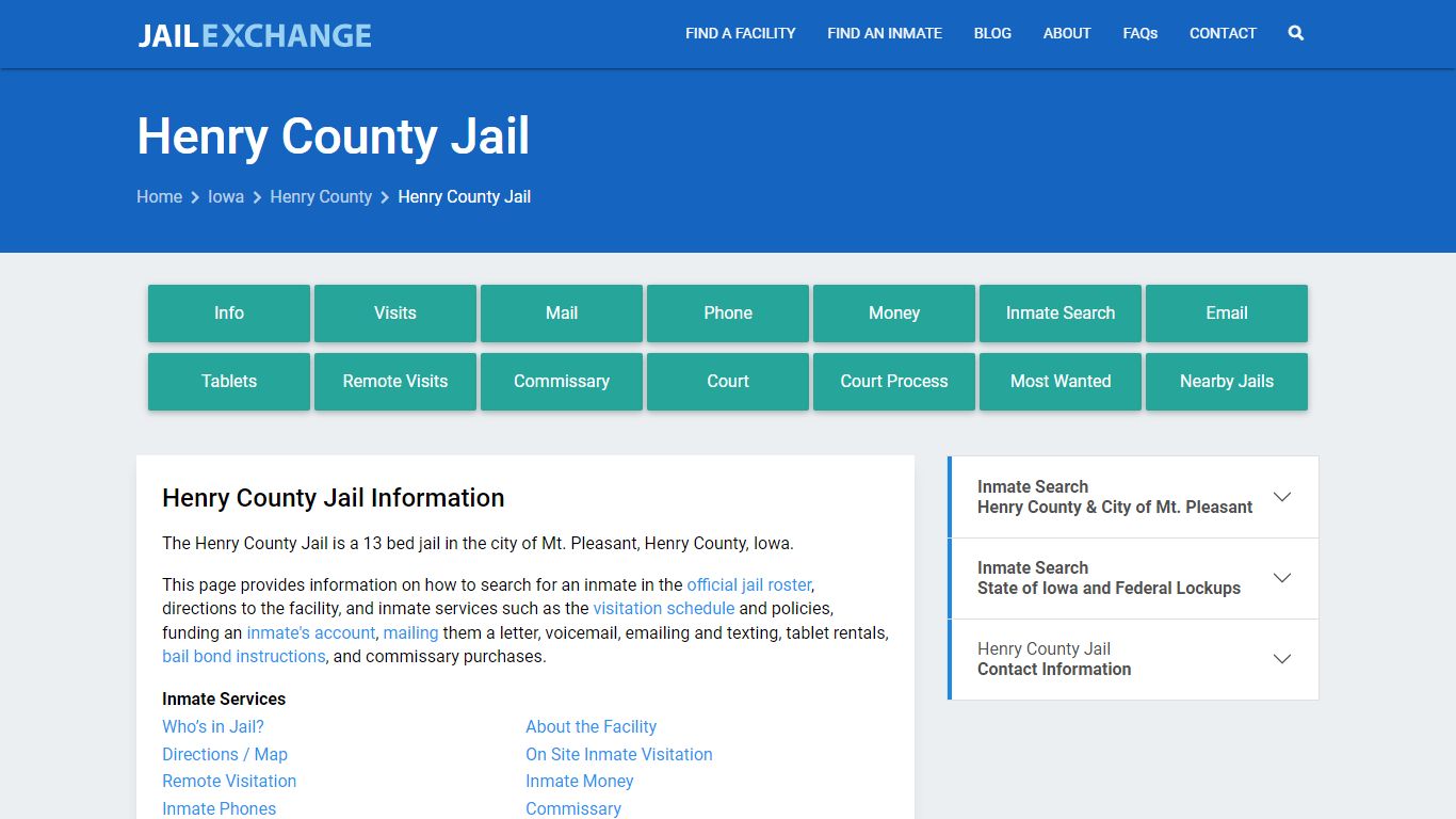 Henry County Jail, IA Inmate Search, Information - Jail Exchange